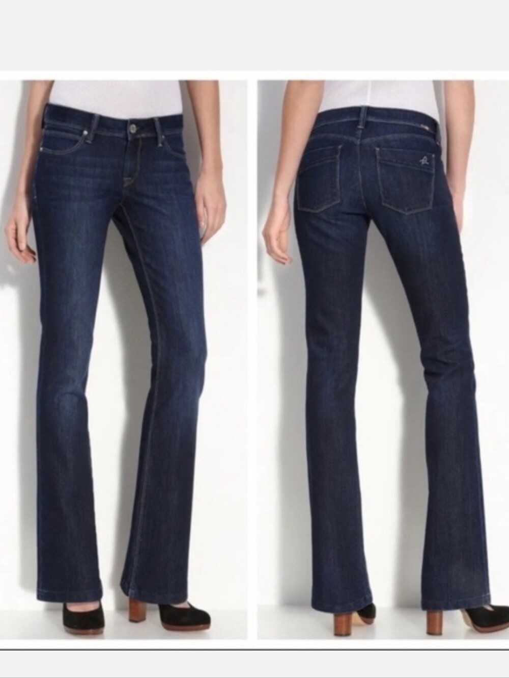 DL1961 Y2K Western Cindy Slim Bootcut Mid-rise Dark Wash 4 Way Stretch Sz 28x32
